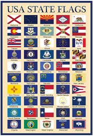 Usa 50 State Flags Chart Posters Allposters Com State Flags Flag Poster