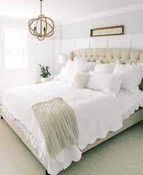 The Beige Tufted Headboard Brings Out The White Linens Perfectly Beige Headboard Tuffed Headboard Bedroom Tufted Headboard Bedroom
