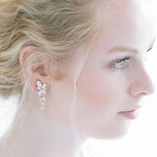 Crystal Bridal Earrings Drop Earrings Rose Gold Wedding Jewelry Crystal Tea  Drop Earrings Gold Bridal Jewelry Silver Bridal Earrings