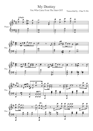 Nonton streaming dan download film seri you are my destiny. My Destiny You Who Came From The Stars Ost Sheet Music For Piano Solo Musescore Com