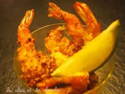 Tempura De Crevettes A La Noix De Coco Le Chas Et La Louche Crevettes A La Noix De Coco Crevette Tempura Crevettes Coco