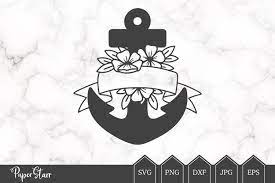Proudly create projects with this anchor flowers monogram frame svg. Anchor Svg Anchor Cut File Floral Anchor Svg Banner Svg 540224 Cut Files Design Bundles