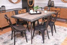 Cal dining table, walnut, white, 59, wood, metal by nuevo. Metal Dining Tables