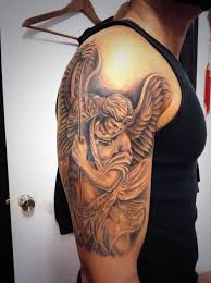 Coronilla a san miguel o también llamado rosario de los ángeles es un conjunto de oraciones del catolicismo con las que se pide intercesión a san miguel. Grey Archangel Tattoo On Man Right Half Sleeve