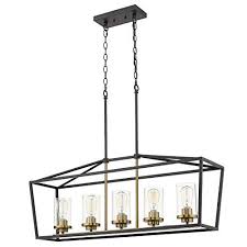 You can take your pick from a white or black shade with a. Emliviar Modern 5 Light Kitchen Island Pendant Light Fixture Linear Pendant Lighting Black And Gold Finish With Clear Glass Shade P3033 5lp Walmart Com Walmart Com