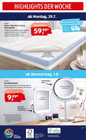 Die matratze wurde nur zwei, drei nächte getestet und für zu. Aldi Sud Prospekt 29 7 2019 3 8 2019 Seite 36 Rabatt Kompass
