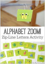 Alphabet Zoom Zip Line Letters Activity Stir The Wonder Letter Activity Alphabet Preschool Preschool Learning
