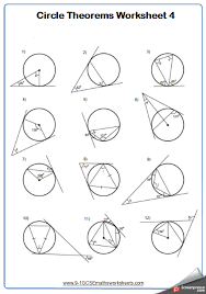Tangents To Circles Maths Worksheet And Answers 9 1 Gcse Higher Grade 6 Year 10 Circle Theorems Circle Math Math Worksheet