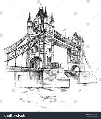 London Bridge Black And White Sketch Drawing London Drawing London Painting Bridge Drawing