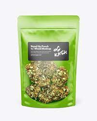 Download Stand Up Pouch W Weed Buds Mockup In Pouch Mockups On Yellow Images Object Mockups