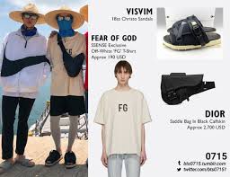 Bts rm namjoon in visvim. 190619 Yoongi Official Twitter Update Visvim 18ss Christo Sandals Fear Of God Ssense Exclusive Off White Fg T Sh Bts Clothing Hope Fashion Gods Shirt