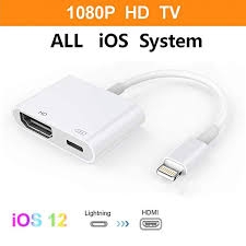Amazon Com Lighting To Hdmi Adapter Ebasy Lighting Digital Av Adapter With Lighting Charging Port For Hd Tv Monitor Projector 1080p For Phone Pad And Pod Support Ios 11 Ios 12 White Cell Phones Accessories