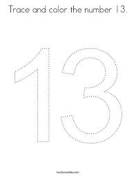 Trace And Color The Number 13 Coloring Page Twisty Noodle Preschool Fine Motor Activities Number 13 Coloring Pages