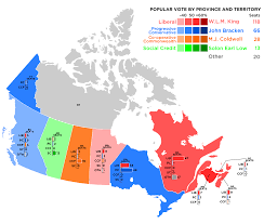 There are 338 total seats in canada's house of commons, and the liberals currently hold 155 of them. File Canada 1945 Federal Election Svg Wikimedia Commons
