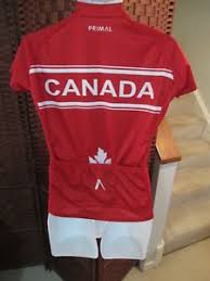 Details About Womens Primal Wear Canada Cycling Jersey Size Medium 3 4 Zip Maple Leaf