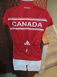 details about womens primal wear canada cycling jersey size medium 3 4 zip maple leaf