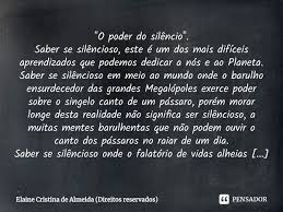 O Poder Do Silencio Elaine Cristina De Almeida