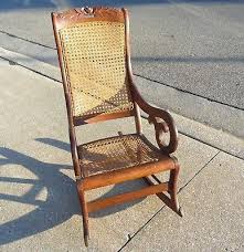 Antique 1890 Lincoln Victorian Carved Rose Floral Maple Wood Cane Back Rocker How To Antique Wood Upholstered Rocking Chairs Wood Chair