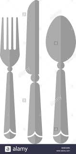 Logo Manger Avec Couteau Et Fourchette Cuillere Couleur Argent Modele Icone Logo Pour Restaurants Cafes Restauration Rapide Image Vectorielle Stock Alamy