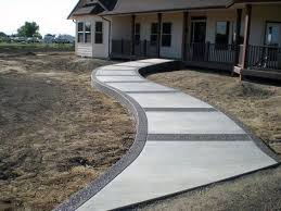 Walkways, patios & steps n. Top 60 Best Concrete Walkway Ideas Outdoor Path Designs Concrete Walkway Landscaping Entryway Walkway Landscaping