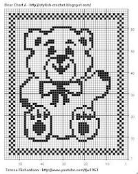 free filet crochet charts and patterns filet crochet bear