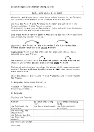 Zusammengesetztes Nomen Unterrichtsmaterial Im Fach Deutsch In 2020 Zusammengesetzte Nomen Nomen Deutsch Unterricht