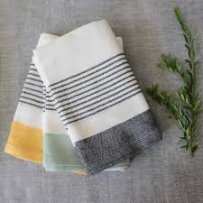 These country style kitchen towels are sure to fill your kitchen with warm memories. Bloc Stripe Kitchen Towels Kara Weaves