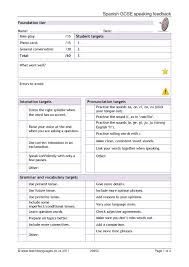 Spanish Gcse Speaking Feedback