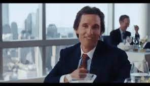 ### mark hanna (matthew mcconaughey) performing the money chant while pounding his chest. Wolf Of Wall Street Matthew Mcconaughey Line Page 1 Line 17qq Com