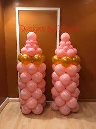 Pink And Gold Balloon Baby Bottle Girl Baby Shower Decorations Baby Shower Decorations Flower Baby Shower Theme