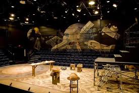 David Fichter S Set From Life Of Galileo Interesting To Have A Mural Behind The Audience Settings Muralist Theatre Set