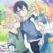 sword art online alicization eugeo kirito alice together forever follow me for more great images personagens de anime desenhos de anime anime