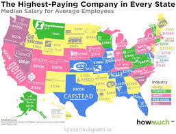 Highest Paying Companies In Every State By Median Salary Job Info Map Finance Infographic
