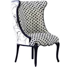 Black White Upholstered Flora Chair 3 200 Liked On Polyvore Featuring Home Furniture Chairs Upholstered Arm Chair Fabric Accent Chair White Armchair