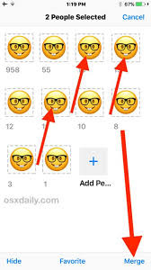 Choose two images, and then faces will automatically be detected. How To Merge Faces In Ios Photos Improve Facial Recognition Osxdaily
