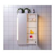 Storjorm Element Miroir 2ptes Eclairage Int Blanc 60x14x96 Cm Salle De Bain Tendance Ikea Et Miroir Ikea