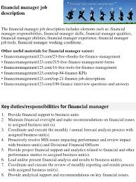 Clay county job description position title: Financial Manager Job Description Financial Adviser Competence Human Resources