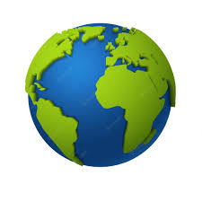 Globo 3d Mapa Do Mundo Redondo Com Continentes Verdes E Oceanos Azuis America Africa E Europa Planeta Terra No Espaco Conceito De Comunicacao Digital Global Vector Ilustracao Isolada Realista Moderna Vetor