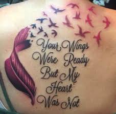 Ambigram tattoos are tattoos with words that reflected, have been flipped or inverted. Your Wings Were Ready But My Heart Was Not Red Bird Tattoos Remembrance Tattoos Tattoos With Meaning