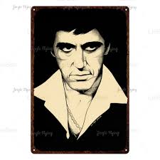 Plaque décorative vintage Marlon Brando, film de gangster, le parrain,  plaque en métal, décor mural cinéma, bar, pub, club, 18