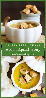 Everyone Will Love This Vegan Gluten Free Acorn Squash Soup The Roasted Acorn Squas Acorn Squash Soup Acorn Squash Recipes Healthy Vegan Acorn Squash Recipes