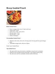 Cara membuat resep sambal lalapan bebek goreng tomat : Resep Sambal Pencit
