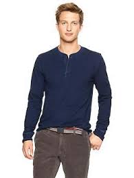 1969 Indigo Henley Shirt Gap Camisetas
