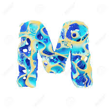 Circled latin capital letter m. Sea Alphabet Letter M Uppercase Tropical Exotic Font Made Of Blue Wavy Water And Yellow Sand 3d Render Isolated On White Background Typographic Symbol From Liquid Paint Stock Photo Picture And Royalty