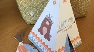 Boite Contenant A Dragees Tipi Pour Bapteme Indien Garcon Ou Etsy Indian Theme Baby Shower Etsy
