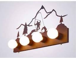 Steel Partners Fly Fisherman Flat 4 Light Vanity Light Wayfair In 2020 Rustic Vanity Lights Vanity Lighting Fishing Bathroom Decor