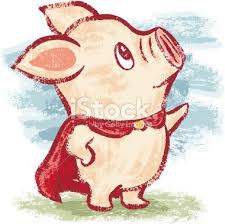 Hero Piggy Stock Vector Art 23389374 Istock Pig Illustration Cute Drawings Pig Art
