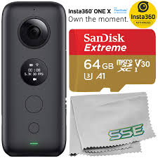 Insta360 One X Action Camera With Sandisk Extreme 64gb Microsdxc Memory Card Bundle