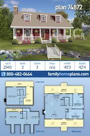 Southern Style House Plan 74872 With 3 Bed 3 Bath In 2020 Country House Plans House Plans Southern Country Homes
