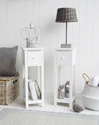 Rather, these small yet stylish pieces of accent furniture can add style and function to your living room, bedroom or den. Bar Harbor Narrow White Bedside Table 25cm Wide The White Lighthouse Bedroom Furniture